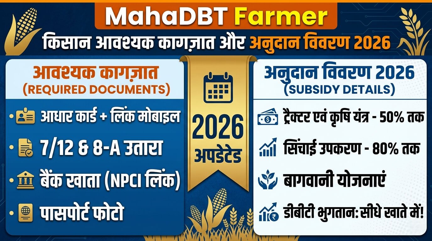 MahaDBT Farmer Required Documents and Subsidy Details 2026